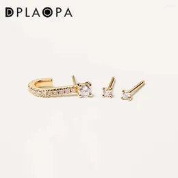 Stud Earrings DPLAOPA 925 Sterling Silver 3pcs/Set Earring Clips Pirercing Luxury Fine Jewellery Crystal Jewels Wedding