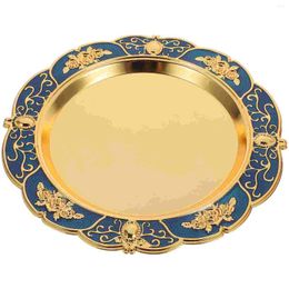 Dinnerware Sets Gold Charger Plates Round Dinner Snack Appetizer Tray Party Serving Platter Display Fruits Nuts Desserts