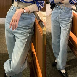 Women's Pants Spring Summer Straight For Women Casual High Waist Elastic Baggy Jeans Wide Leg Trousers Palazzo Pantalones