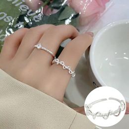 Cluster Rings 925 Sterling Silver Geometric Open Ring For Women Girl Fashion Line Twine Design Jewelry Birthday Gift Drop
