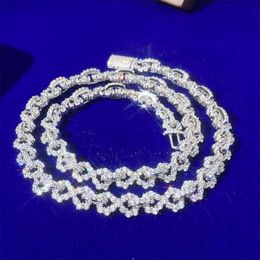 Wholesale Hiphop Jewellery Iced Out Round Shape S925 Moissanite 8mm Infinity Link Chain for Men