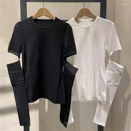 Women's T Shirts Black Hole Short Clothes Spring 2024 Bottoming Chic Long Sleeved T-shirt