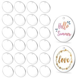 50Pcs Clear Keychains for Vinyl Acrylic Transparent Circle Discs Acrylic Blanks Keychain Bulk for DIY Keychain Crafting281U