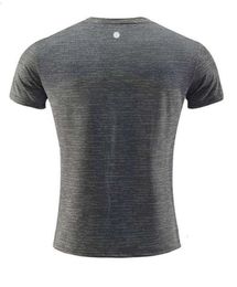 LL Men Outdoor Shirts New Fitness Gym Football Soccer Mesh Back Sports Quick-dry T-shirt Skinny Male 558