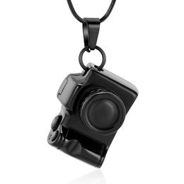 Cremation Memorial Jewelry Stainless Steel Mini Camera Urn Pendant Necklace for Ashes Photographer Ash Holder Keepsake Gift