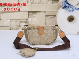 Winter New Fashion All-Match Printed Mahjong Bag Women's Old Classic Fashionable Three-Piece Suit Shoulder Bag Messenger Bags