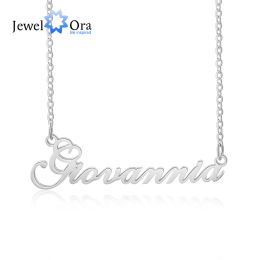 Necklaces JewelOra Personalised Necklace Customed One Name Nameplate 925 Sterling Silver & Stainless Steel Necklace Gifts for Christmas