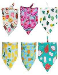 10pcspack Dog Bandana Cat Scarf Pet Cat Bandanas for Small Medium Dogs Cute Cartoon Fruit Printed Triangular Bandage Pet Accessor8569635