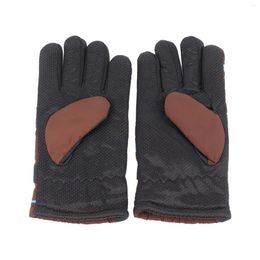 Cycling Gloves Polyester Fibre Comfortable Grip Thickened Fleece Lining Blue Brown Windproof Riding For Motorcycle