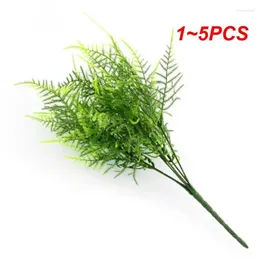 Decorative Flowers 1-5PCS Stems Artificial Asparagus Fern Grass High Quality Shrub Flower Home Office Green Plastic Plant Table Decors