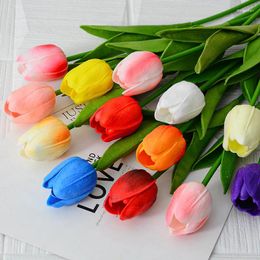 Decorative Flowers 5/10Pcs Artificial Tulip Bouquet PU Fake Wedding Ceremony Decoration Outdoor For Home Garden Vase Decor