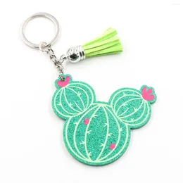 Keychains Sparkly Mouse Head Cactus Keychain - Creative DIY Holiday Decoration For Women