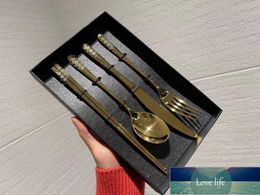 Top Foreign Trade 306 Stainless Steel Tableware Western Food/Steak Knife Fork Spoon Chopsticks 4 Pieces Gift Set