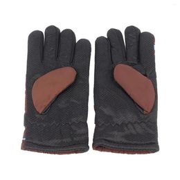 Cycling Gloves Polyester Fiber Comfortable Grip Thickened Fleece Lining Blue Brown Windproof Riding For Motorcycle Drop Delivery Sport Otljg