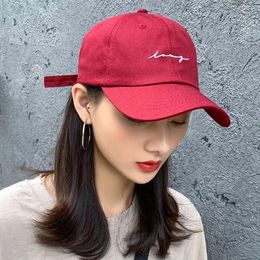 Ball Caps Simple Women Hop Hip Cotton Snapback Summer Letter Embroidery Sun Hats Baseball