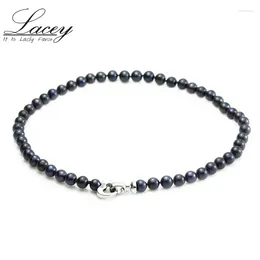 Pendants Genuine Natural Black Pearl Necklace For Women Real Freshwater Choker 925 Silver Collar Mujer