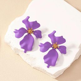 Stud Earrings Retro Irregular Flower For Women Party Gift Holiday OL Fashion Jewellery Ear Accessories E397