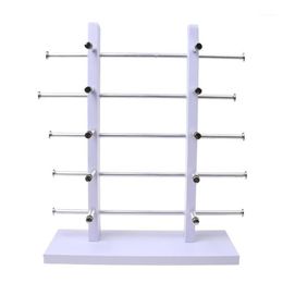 5-Layer Sunglasses Eyeglasses Display Wooden Frame Rack Stand Holder Organizer Earing Jewelry Packaging -White272C