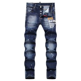 TR APSTAR DSQ Men's Jeans D2 Hip Hop Rock Moto DSQ COOLGUY JEANS Design Ripped Denim Biker DSQ Jeans for men 1039 color blue