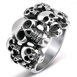 Cluster Rings Vintage Gothic Skull For Men Ring Domineering Rock Hip Hop Biker Club Party Jewellery Gift