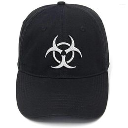 Ball Caps Lyprerazy Men Women Unisex Hip Hop Cool Flock Printing Biohazard Logo Washed Adjustable Baseball Cap