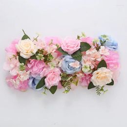 Decorative Flowers 50CM Artificial Flower Weaving Supplies Arch Decoration Arrangement Rose Wall Stage Layout Silk