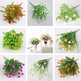 Decorative Flowers Artificial Plastic Gypsophila Lavender Fake Plants Wedding Home Garden Decoration Bridal Bouquet Pography Props House