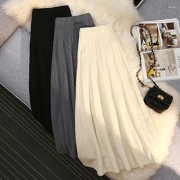 Skirts 2024 Women Autumn And Winter Knitted Skirt Versatile Leisure Korean Fashion A Line Elegant Long H760
