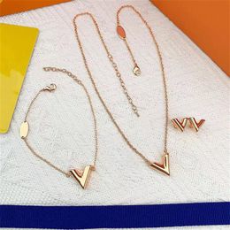 necklaces for teen girls aesthetic bangle European and American Jewellery Pendants Earrings Sets Bridal Decoration Gifts wedding ear239N