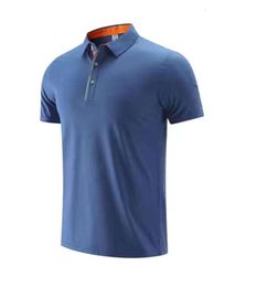 LL High quality Yoga Outfit Outdoor Men's Polo Shirt Mens Quick Dry Sweat-wicking Short Top Male Short Sleeve High Quantity 406