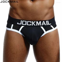 Underpants JOCKMAIL Brand Sexy Mesh Breathable Men Underwear Brief Cueca Gay Sleepwear Calzoncillos Hombre Crotch Nylon Cup Panties Shorts