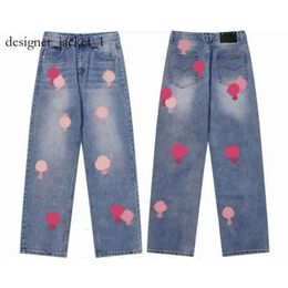 2024 New Mens Jeans Designer Make Old Washed Chromees Hearts Jeans Chrome Straight Trousers Heart Cross Embroidery Letter Prints for Women Men Casual Long Style 641