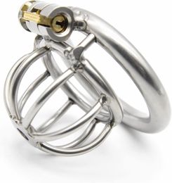 Chastity Cage Metal Penis Cage with Silicone Catheter Cock Ring Male Stainless Steel Chastity Device Penis Exercise BDSM Bondage Lock (40mm+Catheter)