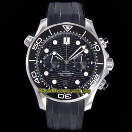 eternity Stopwatch Watches OMF Latest 9900 Chronograph Automatic Black Dial Ceramic Bezel 44MM Mens Watch Diver 300M 210 32 44 51 232l