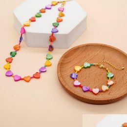 Chains Go2Boho Bohemian Candy Style Necklaces And Bracelet Set For Women Colorf Seed Bead Boho Charm Accessorie Fashion Tend Jewelry Dhe7Q