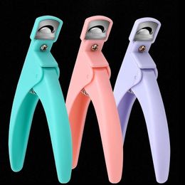 Type U word Nail Art Clipper Colorful Stainless Steel False nail Tips Edge nail cutter Manicure Nail Art Tool year gift 240119