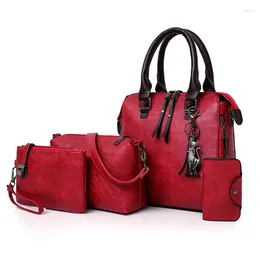 Evening Bags 4 Psc/set Women's Handbags Large Capacity Women Bag Ladies Leather Tote Fashion Shoulder For 2024 Wallet