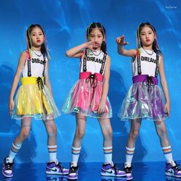 Abbigliamento da palcoscenico Ragazze Costumi di danza jazz Abiti hip-hop Abbigliamento da performance cheerleader Abito da ballo di strada Completo da bambino moderno