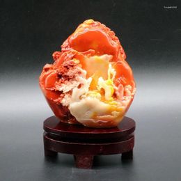 Decorative Figurines Shoushan Stone Carving Landscape Ornaments Home Furnishing Fengshui Jade Crafts And Gifts