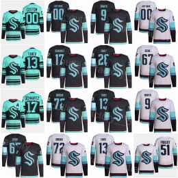 Seattle Hockey''Monsters'''Kraken 67 Morgan Geekie Jersey 9 Ryan Donato 72 Joonas Donskoi Carson Soucy Shane Wright Brandon Tanev Jaden Schwartz Philipp