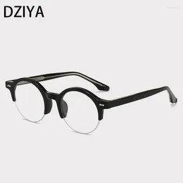 Sunglasses Retro Round Half Frame Men Women Anti-Blue Light Rice Nail Can Be Equipped With Optical Lenses 60359