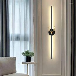 Wall Lamp Long Strip LED Modern Minimalist Black Sconce Living Room Home Decor Bedroom Bedside Light Stairs Corridor