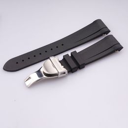 22mm Curved End Silicone Rubber Watch Band Straps Bracelets For Black Bay2253