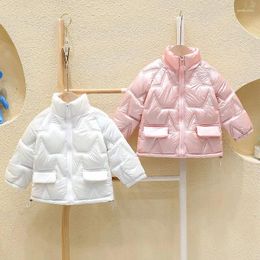 Down Coat Winter Children's Cotton Clothes Girls' Casual Hooded Cotton-Padded Jacket Keep Baby Warm Short Disposable