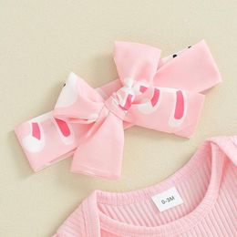 Clothing Sets Baby Girls Cute Outfit Short Sleeve Rompers And Floral Suspenders Skirt Headband Summer Clothes Set