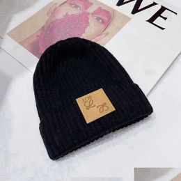 Beanie/Skull Caps Beanie/Skl Caps Fashionable Design Brimless Cap Men And Women Wool Fall Winter Warm Knitted High Quality Warmth Drop Dh8K3