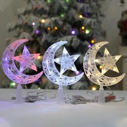 Christmas Decorations Xmas Tree Top Star Topper Glowing Led 3d Pentagram Decoration For Home Party Supplies 2024 Year