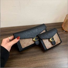 Wallets Outlets New style short-Long three fold color matching wallet Women's handbag Outlet box luxury goods