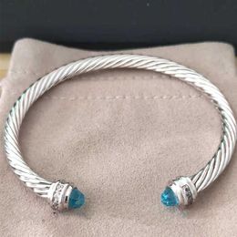 Bracelets Dy Bracelet Men Women ed Wire Round Head Fashion Versatile Platinum Plated Two-color Hemp Trend no box254W