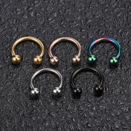 10Pcs Ttanium Nose Piercing Horseshoe Ring Hoop Septum Nipple Eyebrow Pirsing Nariz Cartilage Hellix Lip Ring Sexy Ear Piercing 240127